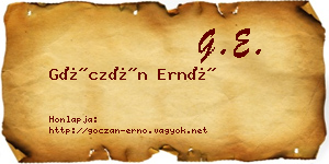 Góczán Ernő névjegykártya