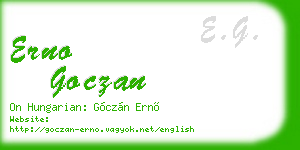erno goczan business card
